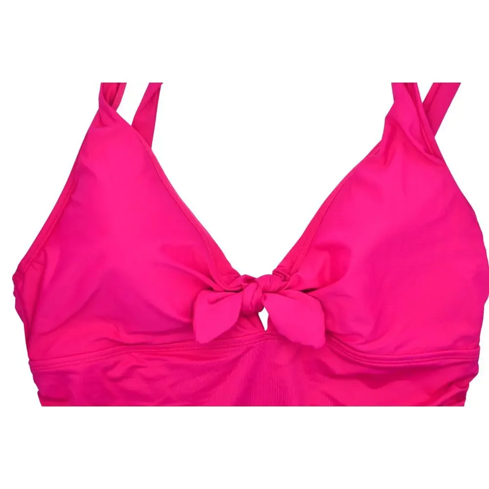 Lauren Ralph Lauren Women's Beach Club Tie Front One Piece Swimsuit In Orchid